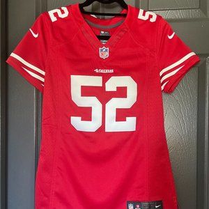 NFL SF 49ers Niners Authentic Women's 52 Patrick Willis Jersey Size S
